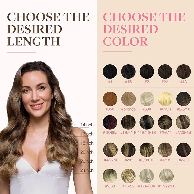 GOO GOO Tape in Hair Extensions Human Hair, 4/27/4 Balayage Chocolate Brown to Caramel Blonde, 18inch 25g 10pcs, Skin Weft Seamless Invisible, Silky Straight with Thick Ends, Remy Human Hair