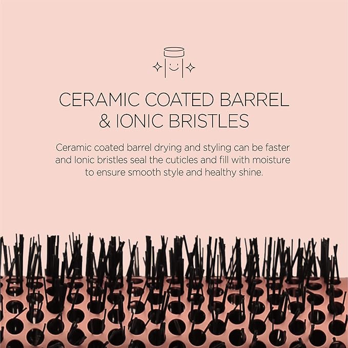 Magic Curling Round Brush(1.7 Inch), Non-electronic, Self-Standing Round Quick Styling Brush, Great Blowout, Ceramic Coated/Ionic Thermal Barrel, Blowout Volume, Wave Styler
