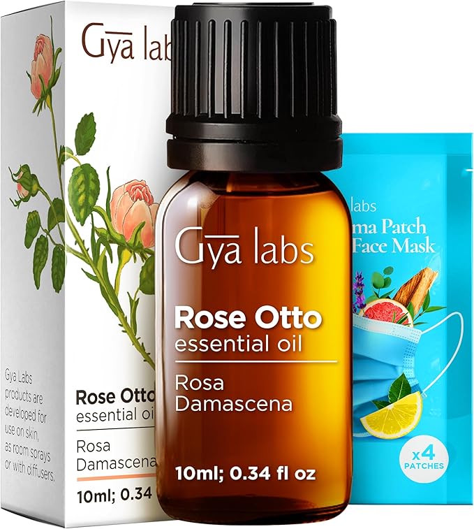 Gya Labs Rose Otto Essential Oil - 0.34 Fl Oz - for Hair, Skin, Diffuser, Aromatherapy & DIY Candle Making Scent