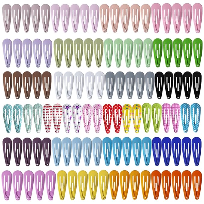 Premium Snap Mini Hair Clips - Kids Metal Non Slip Hair Bow Clips for Girls Toddlers Hair Accessories (Colorful 30 Colors)