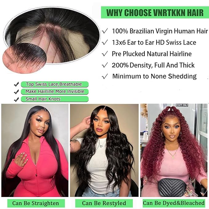13x6 Lace Front Wigs Human Hair 200% Density Deep Wave Wig for Women 22 Inch HD Transparent Deep Wave Lace Front Wigs Human Hair Glueless Wet and Wave Human Hair Wig Pre Plucked Curly Human Hair Wig