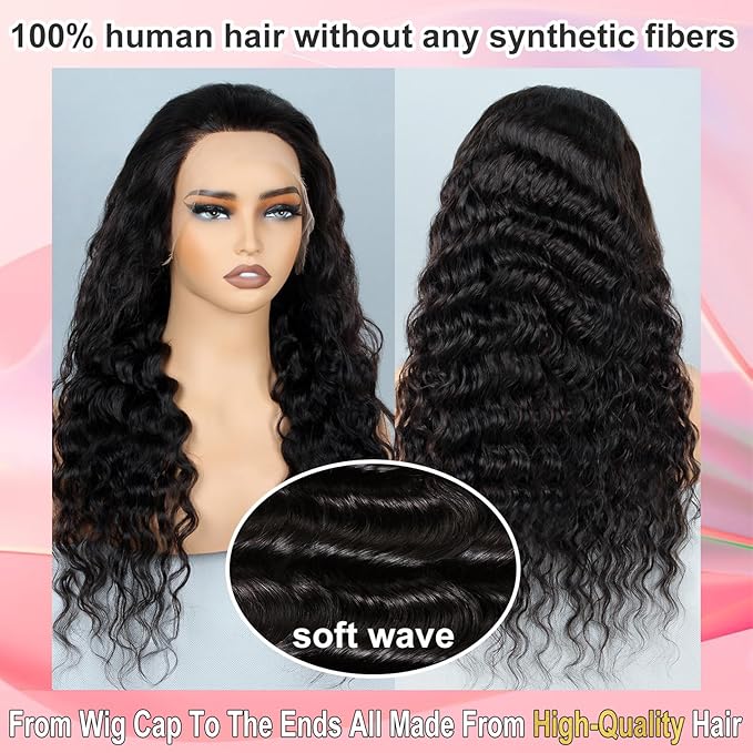 MEIMEI SKINLIKE Real HD Lace Wig Loose Deep Wave Lace Front Wigs Human Hair Pre Plucked Bleached Knots 200% Density Ultra-thin Invisible HD Lace 13x4 Loose Wave Wigs Human Hair for Women 24 Inch