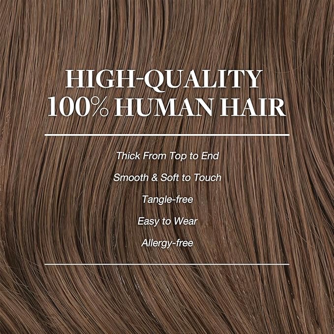GOO GOO Clip in Hair Extensions Real Human Hair, Remy Human Hair Extensions Clip ins for Women, Natural Human Hair, 22inch 170g 7Pcs, #5 Light Ash Brown