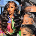 26 Inch 13x6 Body Wave Lace Front Wigs Human Hair 200 Density HD Transparent Lace Front Wigs for Black Women Glueless Frontal Wigs Human Hair Pre Plucked