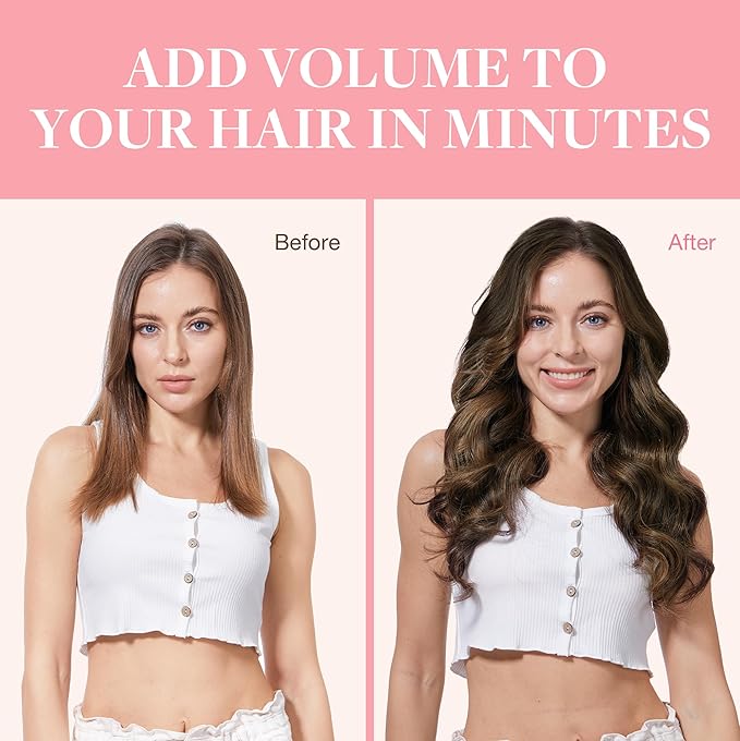 GOO GOO Clip in Hair Extensions Real Human Hair, Remy Human Hair Extensions Clip ins for Women, Natural Human Hair, 16inch 120g 7Pcs, 2C/4E/6C Brown Sugar Swirl Highlights