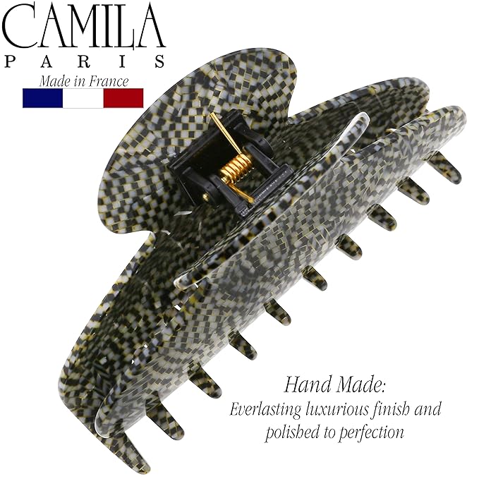 Camila Paris CP3037 French Hair Clip for Women Thick Hair for Long Curly Wavy Hair, Handmade Opera, Girls Hair Claw Clips, Durable Styling Big Claw Clip for Thick Hair, Strong Hold Grip Made in France