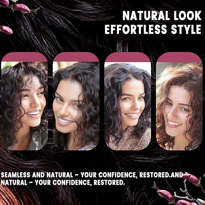Curly Hair Toppers for Women, Real Human Hair Topper for Thinning Hair, Realistic Scalp Crown Hair Topper with Natural Volume, Clip-In 3D Scalp Cover, Natural Black 1B 12 In