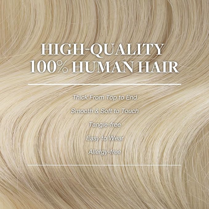 GOO GOO Clip in Hair Extensions Real Human Hair, Remy Human Hair Extensions Clip ins for Women, Natural Human Hair, 22inch 170g 7Pcs, #60A Platinum Blonde