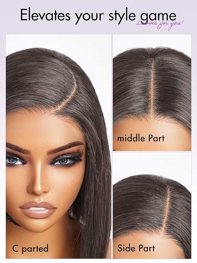 LUVME Ready to Go Bob Wig, Natural Black, Glueless, 100% Unprocessed Virgin Human Hair, Medium Size, 22-22.5 Inches