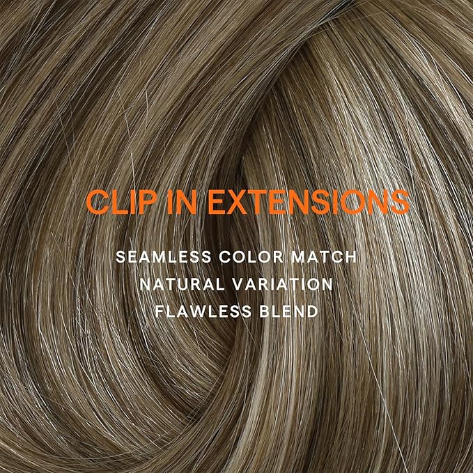 Full Shine Brown Blonde Clip in Hair Extensions Chestnut Brown Ombre Blonde Color 6/60/6 Real Hair Extensions Clip ins 22 Inch Straight Clip in Remy Hair 7 Pcs 120 G