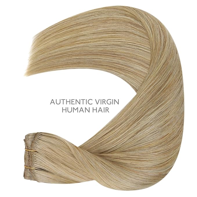 WENNALIFE Clip in Hair Extensions Real Human Hair, 20 Inch 120g 7pcs Clip in Hair Extensions Real Human Hair, Mixed Multi-tone Ash Brown Human Hair Remy Hair