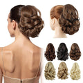 Brown Ponytail Extension,9" Short Curly Wavy Claw Clip in Ponytails Hair Extensions Natural Soft Synthetic Hairpiece for Women
