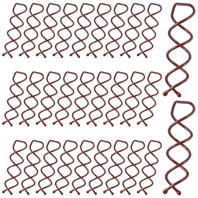 30 Pcs Spiral Hair Pins, Spin Pins for Hair, Alloy Spiral Bobby Pins, Bun Twist Spiral Hair Pins with Non-scratch Rounded Tips for Women Bun Hair Style (Brown)