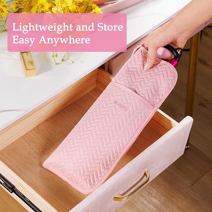 Hair Tools Travel Bag, Heat Resistant Curling Iron Holder & Flat Iron Case, Hot Tools Organizer Pouch for Hair Straightener, Hair Dryer, Crimper & Styling Accessories, Travel Makeup Bag