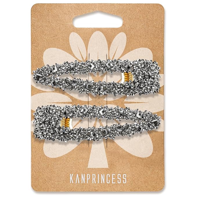 2PCS Rhinestone Hair Clips,Snap Hair Accessories,Decorative Hair Clips,Rhinestone Barrettes For Women Girls(SET9)