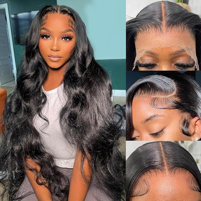 13x6 Body Wave Human Hair Lace Front Wigs 30inch 180% Density HD Lace Frontal Wigs Human Hair Pre Plucked Body Wave Lace Front Wigs for Women with Baby Hair