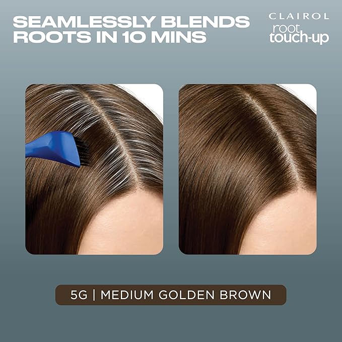 Clairol Root Touch-Up by Nice'n Easy Permanent Hair Dye, 5G Medium Golden Brown Hair Color, Pack of 1