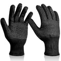 Sopito Heat Resistant Gloves with Silicone Bumps, Professional Heat Gloves for Hair Styling Curling Iron Wand Flat Iron, Black