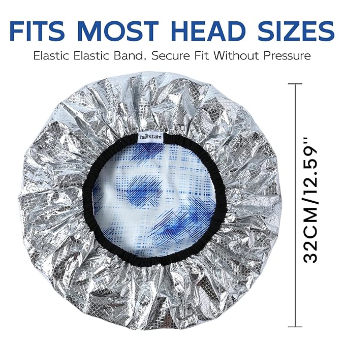 Years calm Shower Cap for Men, Waterproof & Heat-Retaining Hair Treatment Cap – Reusable Men’s Shower Cap with Foil Lining, Elastic Band, for Steam Care, Hair Mask & Oil Conditioning