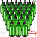 Dandat 50 Pack 4 oz Glass Dropper Bottles Leakproof 120 ml Glass Tincture Bottles with Eye Droppers, 4 Funnels, 54 Labels for Essential Oil Perfumes Hair Oil(Green)
