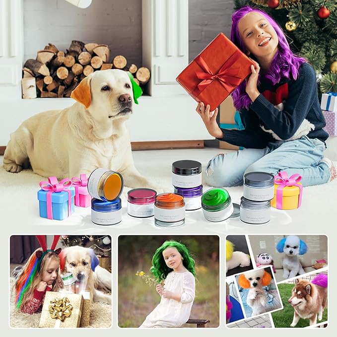 Blue Temporary Hair Dye,Temporary Hair Color Wax,Natural Washable Hair Dye Temp Hair Color for Women Men Kids Party Cosplay Halloween