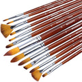 DUGATO Artist Paint Brush Set 13pcs, Long Handle Oil Acrylic Paint Brushes, Watercolor Brush Set for Body, Face, Rock, Canvas Drawing Art Crafts
