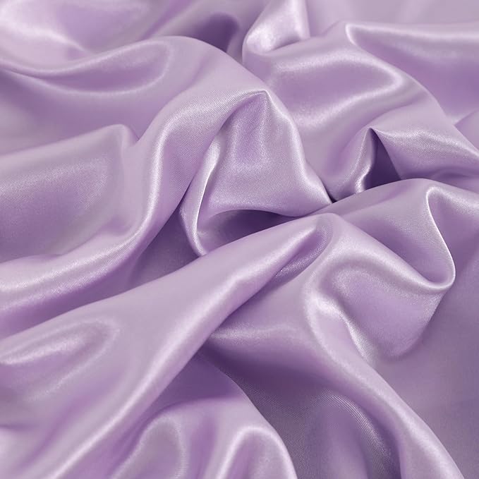 NTBAY 2 Pack Satin King Pillowcases for Hair and Skin, Luxurious and Silky Pillow Cases with Envelope Closure, 20x40 Inches, Light Purple