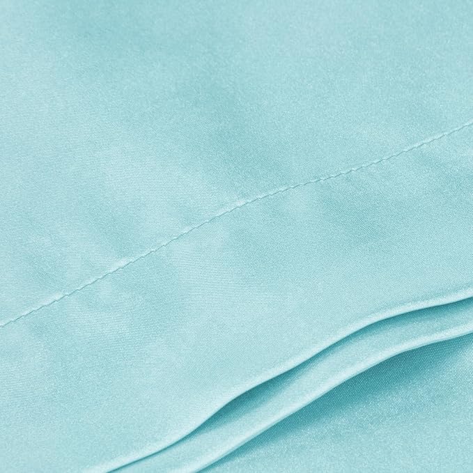 BEDELITE Satin Body Pillow Cover, Super Soft and Cooling Body Pillow Pillowcase for Hair and Skin, Breathable Silky Full Long Pillowcase Cover(20"x54", Blue)