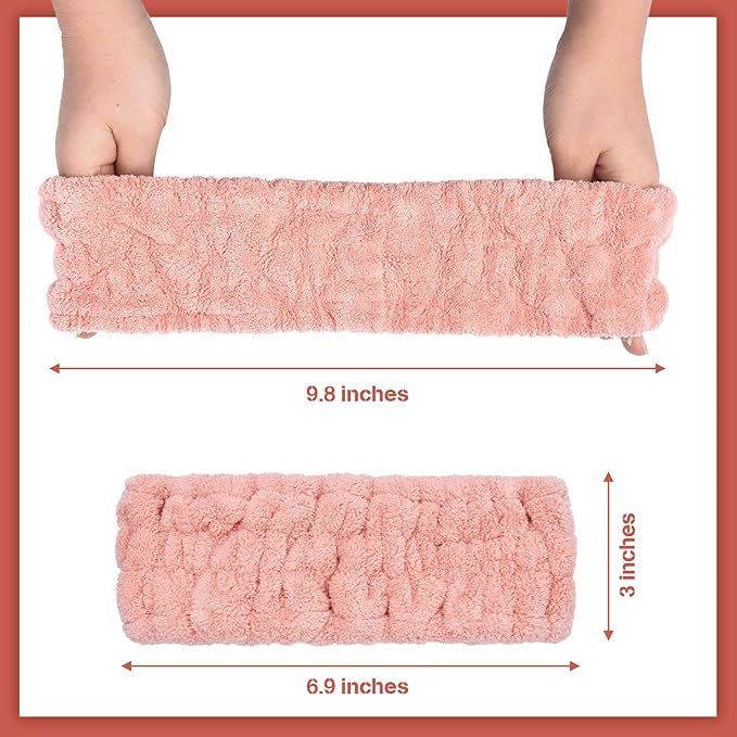 Chuangdi 3 Pieces Spa Headband for Women Facial Makeup Headband Soft Terry Cloth Hairband for Washing Face Mask Spa Shower Gifts(Dark Pink, Dark Blue, Milky-White)