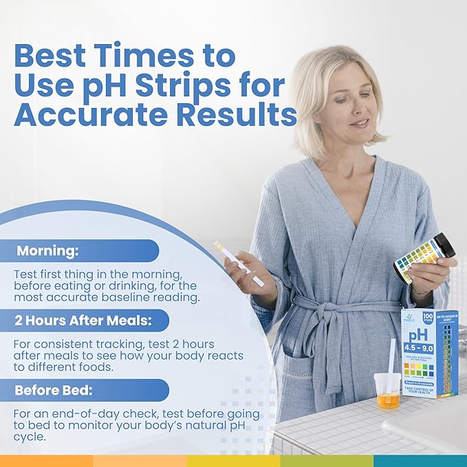 pH Test Strips for Urine & Saliva – 100 Easy-to-Use Strips for Fast, Accurate pH Testing at Home, Get Clear Acid-Alkaline Balance Results in Seconds, Perfect for Tracking Your Body's pH, 4.5-9.0 Range