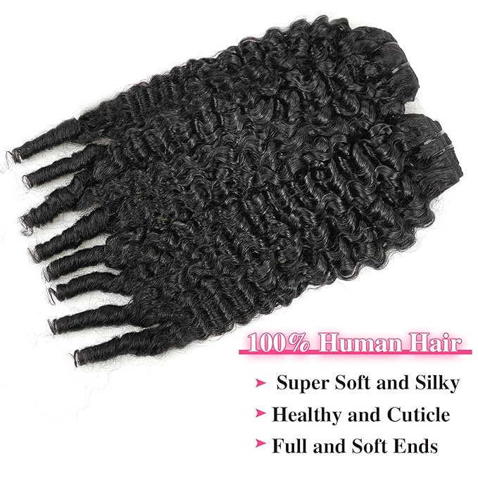 24 Inch Classic 4a 4b Burmese Curly Clip in Hair Extensions #1B Natural Black Color Curly Clip ins For Women Brazilian Virgin Hair Clip on Hair Extensions(24inch,#1B)