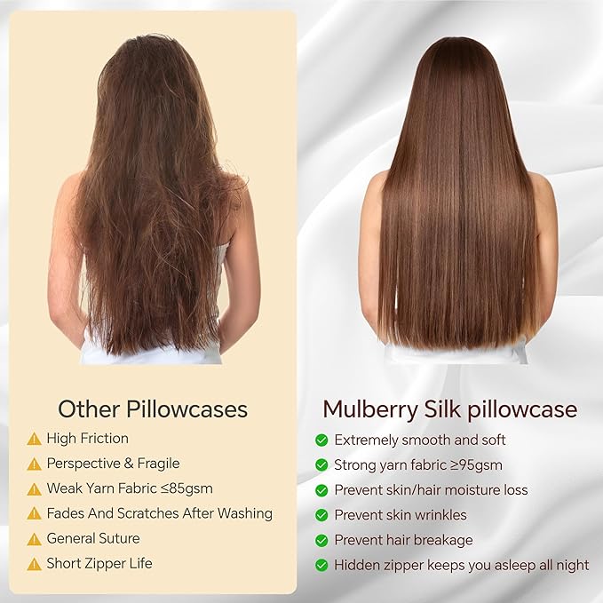 INFIIXSO Body Pillow Cover with Zipper, Luxury Mulberry Silk Body Pillow Case 20x54 Inches, Ultra Smooth and Soft Cooling Long Pillowcase, Gift for Women, Men(Hot Pink)