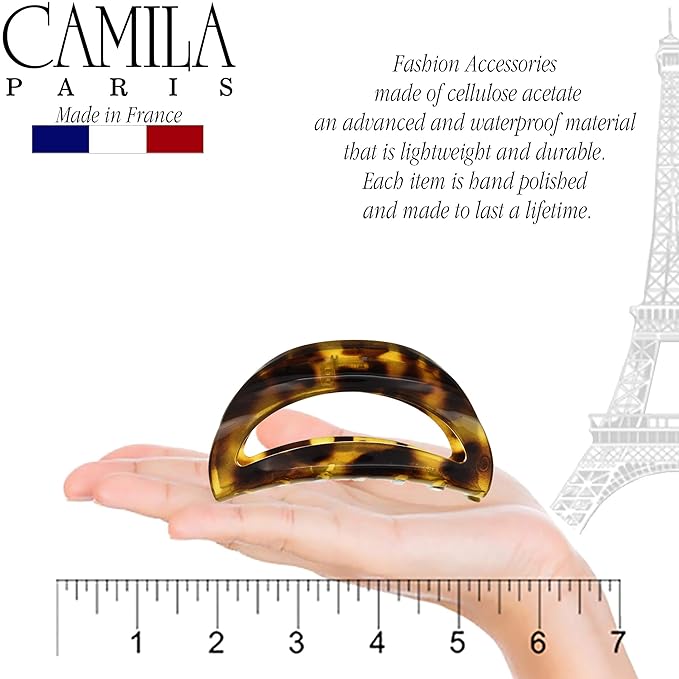 Camila Paris CP1573 French Hair Clip for Women Thick Hair for Long Curly Wavy Hair, Girls Hair Claw Clips Jaw, Durable Styling Big Claw Clip for Thick Hair, Strong Hold No Slip Grip, Made in France