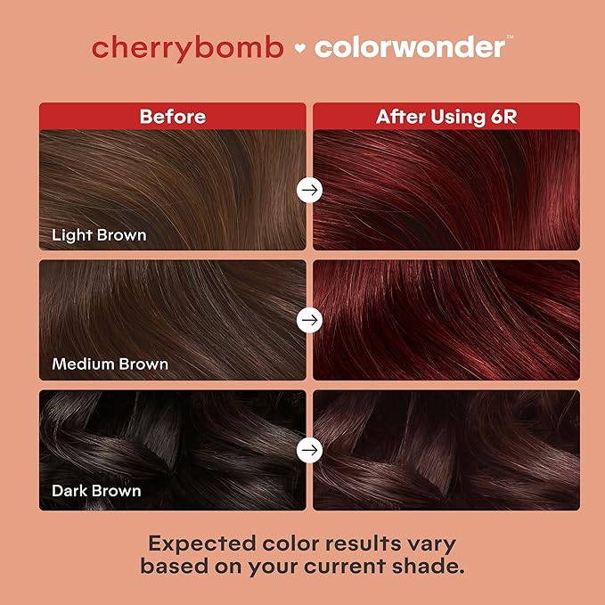 Madison Reed colorwonder Demi-Permanent Hair Color, Effortless At-Home Hair Dye, Ammonia-Free, Cruelty-Free, CherryBomb (6R Medium Ruby Red), Pack of 2
