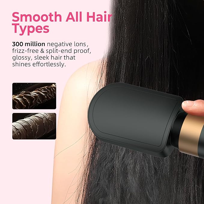 Blow Dryer Brush, 7 in 1 Hair Dryer Hot Air Brush 110,000 RPM with Negative Ion Hair Styler for Fast Drying Straightening Curling Voluming