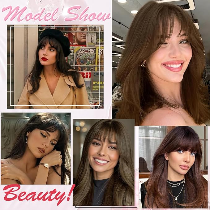 Hair Toppers for Women Real Human Hair Clip in Bangs 360° Cover Remy Human Hair Topper with Bangs for Thinning Realistic Scalp Upgrade Swiss Lace Base Hairpieces Cover Gray Hairy Roots Natural 1B