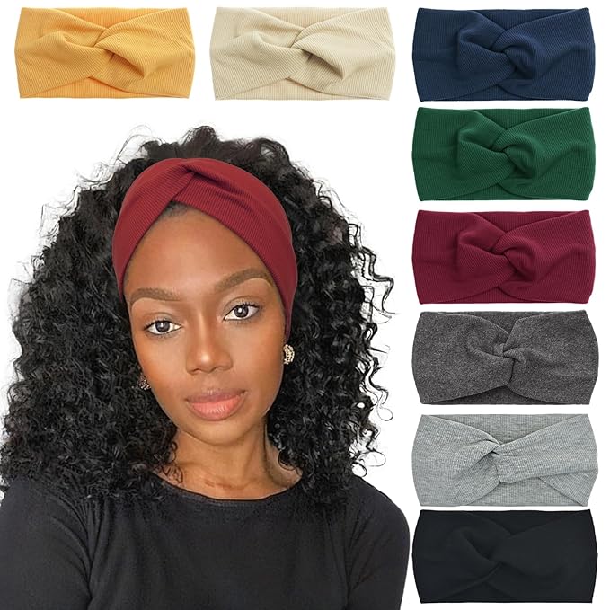 Elastic Knotted Headbands for Women Criss Cross Head Bands for Women's Hair Non Slip Boho Wrap Twisted Hair Accessories