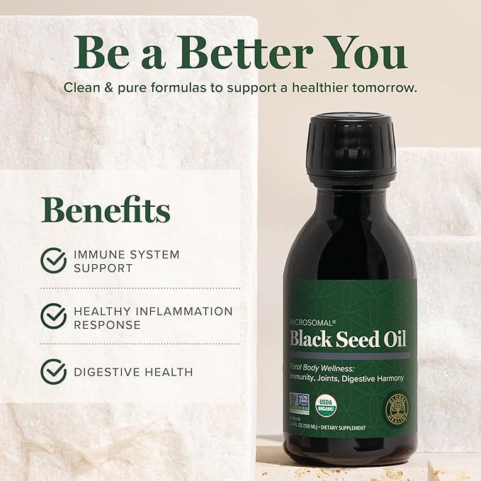 Global Healing Black Seed Oil Organic Cold Pressed - Unrefined Black Cumin Seed - 100% Pure Nigella Sativa Oil - Premium Liquid in Glass Bottle for Skin, Hair and Immunity