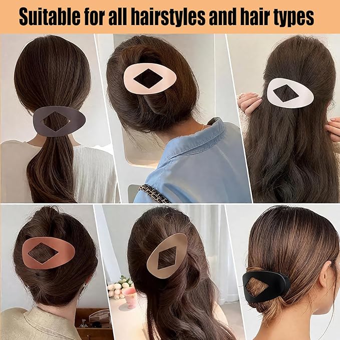 Ergonomic Flat Hair Claw for Women - Duckbill Hair Clips for Thick Hair,Non Slip Grip Hair Claw Clips for Girls Pack of 4
