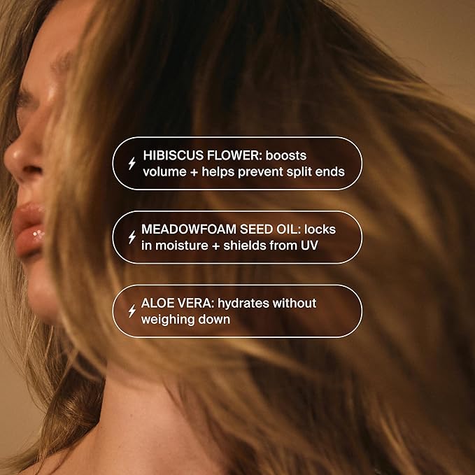 Hair Elixir Serum - Smooth Frizz-Free Hair Instantly - 40ml Heat Protectant - Daily Styling & Overnight Treatment - Lightweight Formula with Hibiscus & Meadowfoam Extracts