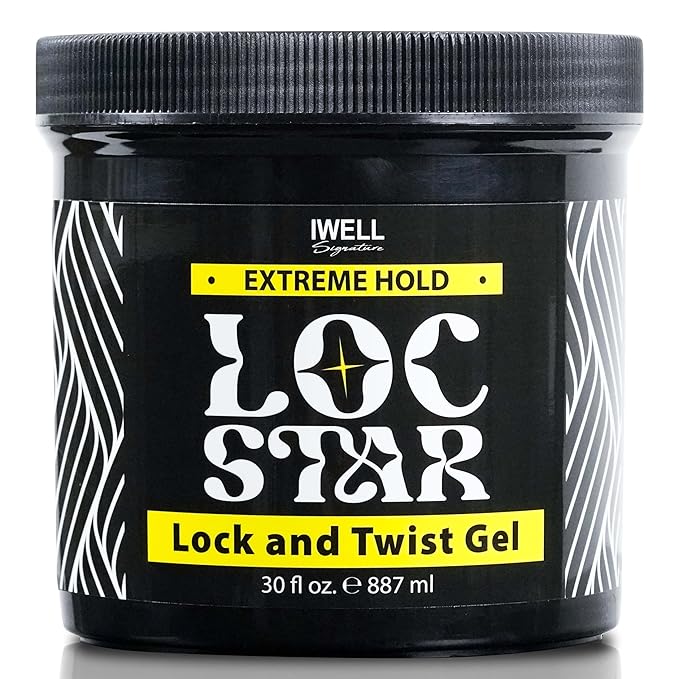 Loc Star Braid & Loc Gel, 30 fl oz | Extreme Hold for Braids, Locs, Twists, Cornrows & Edges | Smooths & Tames Frizz | No Heavy Residue | Long-Lasting | With Aloe Vera