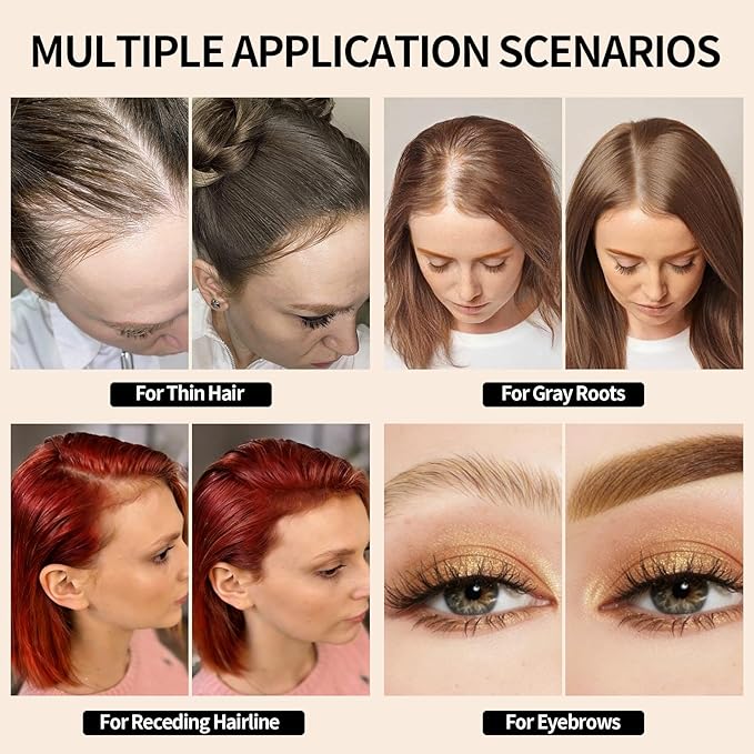 Root Cover Up Powder for Women - Hairline, Bald Spots, Eyebrows, Beard Line Touch Up - Light Blonde Hair Fibers for Thinning Hair Shadow, 2 Pack (Red Brown)