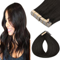 GOO GOO Tape in Hair Extensions Human Hair, 2 Dark Brown, 12inch 80g 40pcs, Skin Weft Seamless Invisible, Silky Straight with Thick Ends, Remy Human Hair