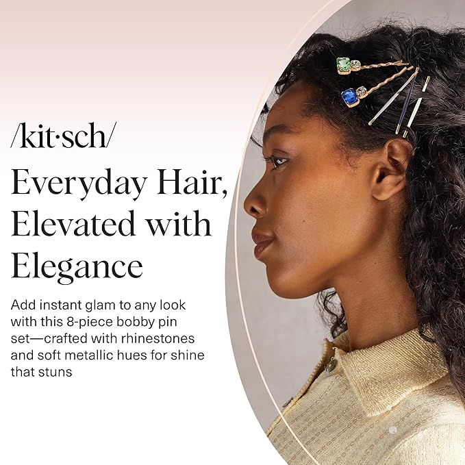 Kitsch Gem Bobby Pins for Women - Stylish Rhinestone Hair Accessories | Elegant Hair Pins Decorative for Styling | Bobby Pin Set - Garden Bouquet | Ideal Gifts for Women, 8pcs