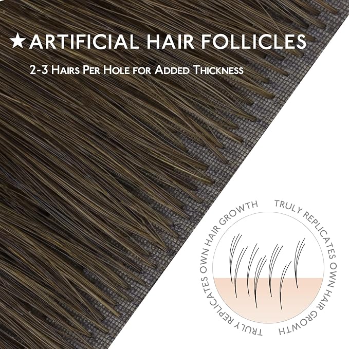 WENNALIFE Invisi Edge Tape in Hair Extensions Human Hair, 22 Inch 30g 10pcs Balayage Chocolate Brown to Caramel Blonde Invisible Luxury Remy Hair Extensions Seamless Injected Straight Extensiones