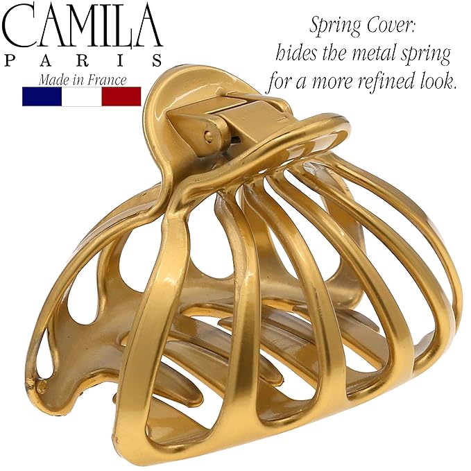 Camila Paris CP3052 French Octopus Hair Clip, Large Hair Clips for Thick Hair, Big Hair Claw Clip for Long Hair, Durable Girls Hair Clips for Women for Wavy Hair, Strong No-Slip Grip. Made in France