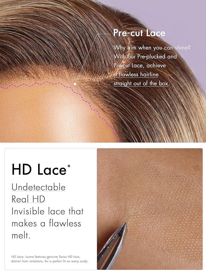 LUVME HAIR 8 Inch Ash Blonde Blunt Cut Bob Wig Human Hair Pre Cut Glueless HD Lace Closure Wig Mature Boss Side Parted Ombre Straight Short Wig