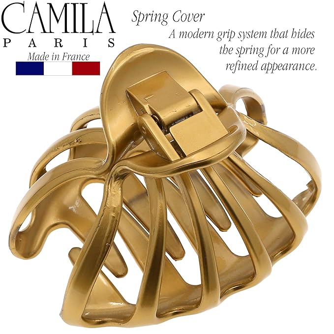 Camila Paris CP3052 French Octopus Hair Clip, Large Hair Clips for Thick Hair, Big Hair Claw Clip for Long Hair, Durable Girls Hair Clips for Women for Wavy Hair, Strong No-Slip Grip. Made in France