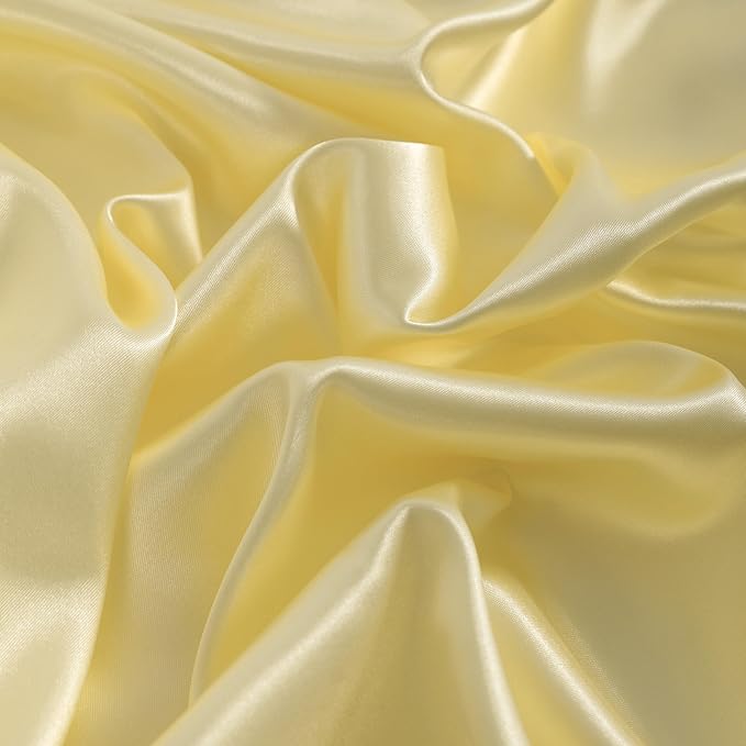 NTBAY Satin Body Pillowcase for Hair and Skin, Luxurious and Silky Pillow case with Envelope Closure, 20x54 Inches, Light Yellow