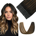 Pinkpearl Invisible Tape in Hair Extensions Human Hair, 20pcs 14inch 40g #1B/4/27 Balayage Natural Black to Chocolate Brown and Caramel Blonde Injection Tape in Extensions Remy Human Hair Injected